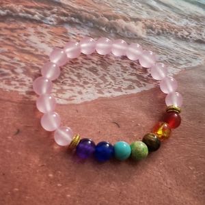 🧘♂️NWT Pink 7 Chakra Healing Balance bracelet